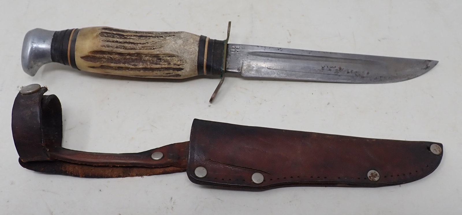 Bone Handle Hunting Knife: Approx 9 1/8" long. Shipping available
