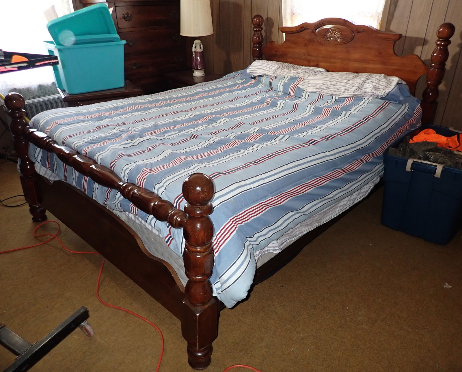 Queen Size Bed: Headboard is approx 62" x 45 1/4" tall. Pick up between 1 & 2 only. No in house shipping ! Bring proper help and tools to remove from second floor.
