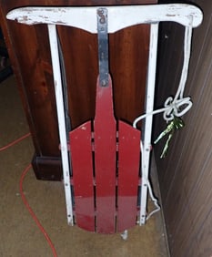 Sled in Red & White Paint
