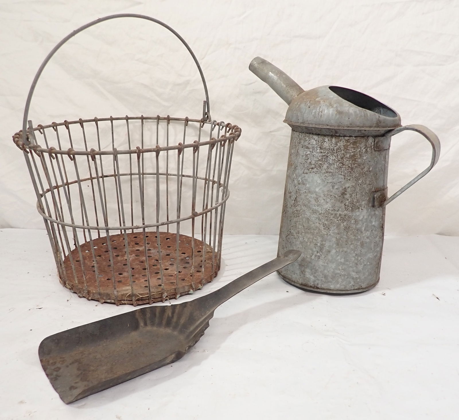 Wire Egg Basket Oil Can Coal Scoop (1 of 1)