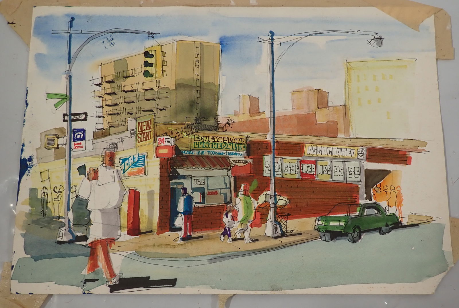 John Reilly Coney Island Watercolor (1 of 2)