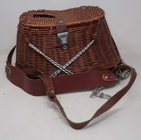 Faux Wicker Fishing Basket