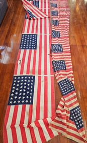 American Flag Railroad Car Banners 46 Stars 1908-1912