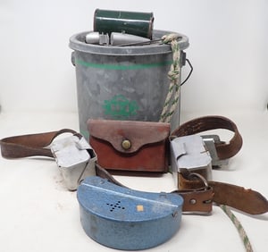 Bait Cans Fishing Lure Leather Ammo Pouch