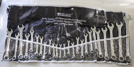 Pittsburgh 25pc Combination Wrench Sets SAE Metric