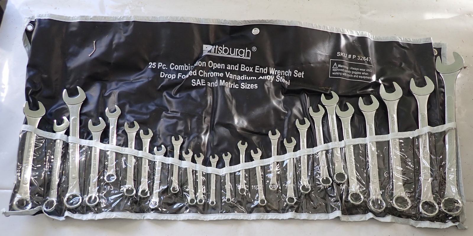 Pittsburgh 25pc Combination Wrench Sets SAE Metric (1 of 3)