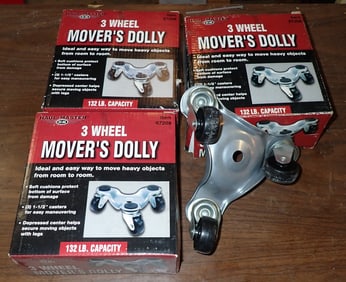 4 Haulmaster 3 Wheel Movers Dollies