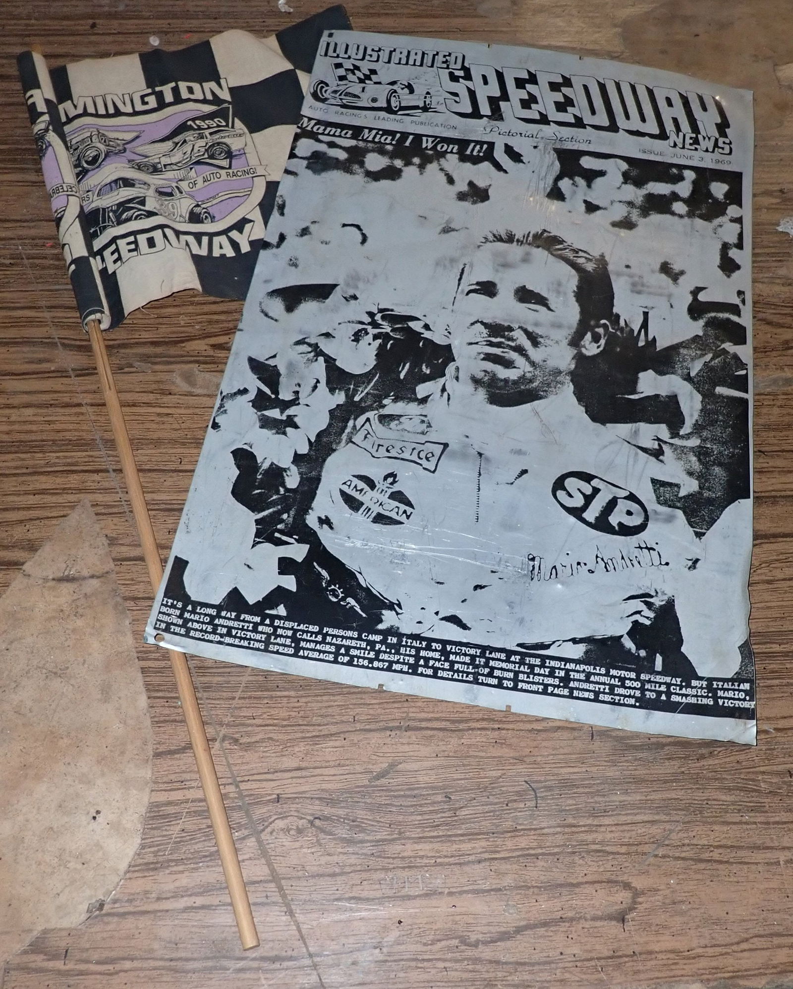 Flemington Speedway Flag & 1969 Sign (1 of 5)
