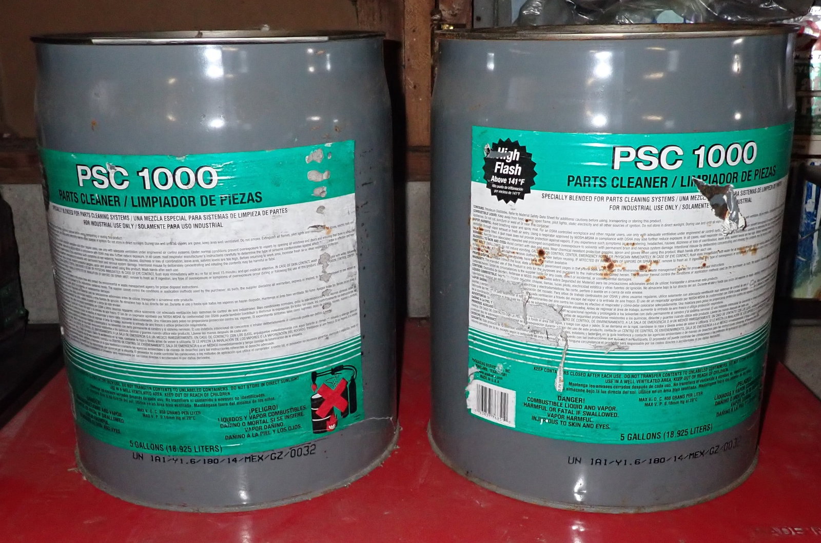 PSC 1000 Parts Cleaner: (2) 5 Gallon cans. No in house shipping