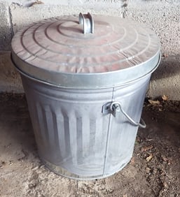 Galvanized Trash Can