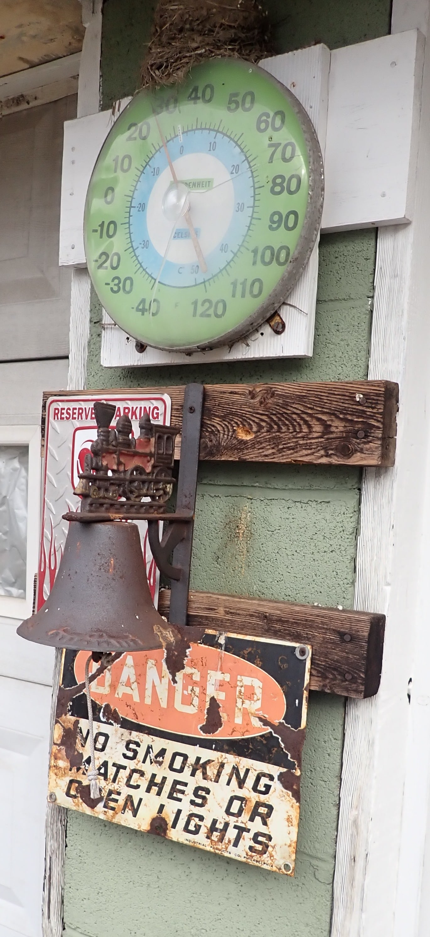 Train Bell Danger Dodge Signs Thermometer (1 of 3)