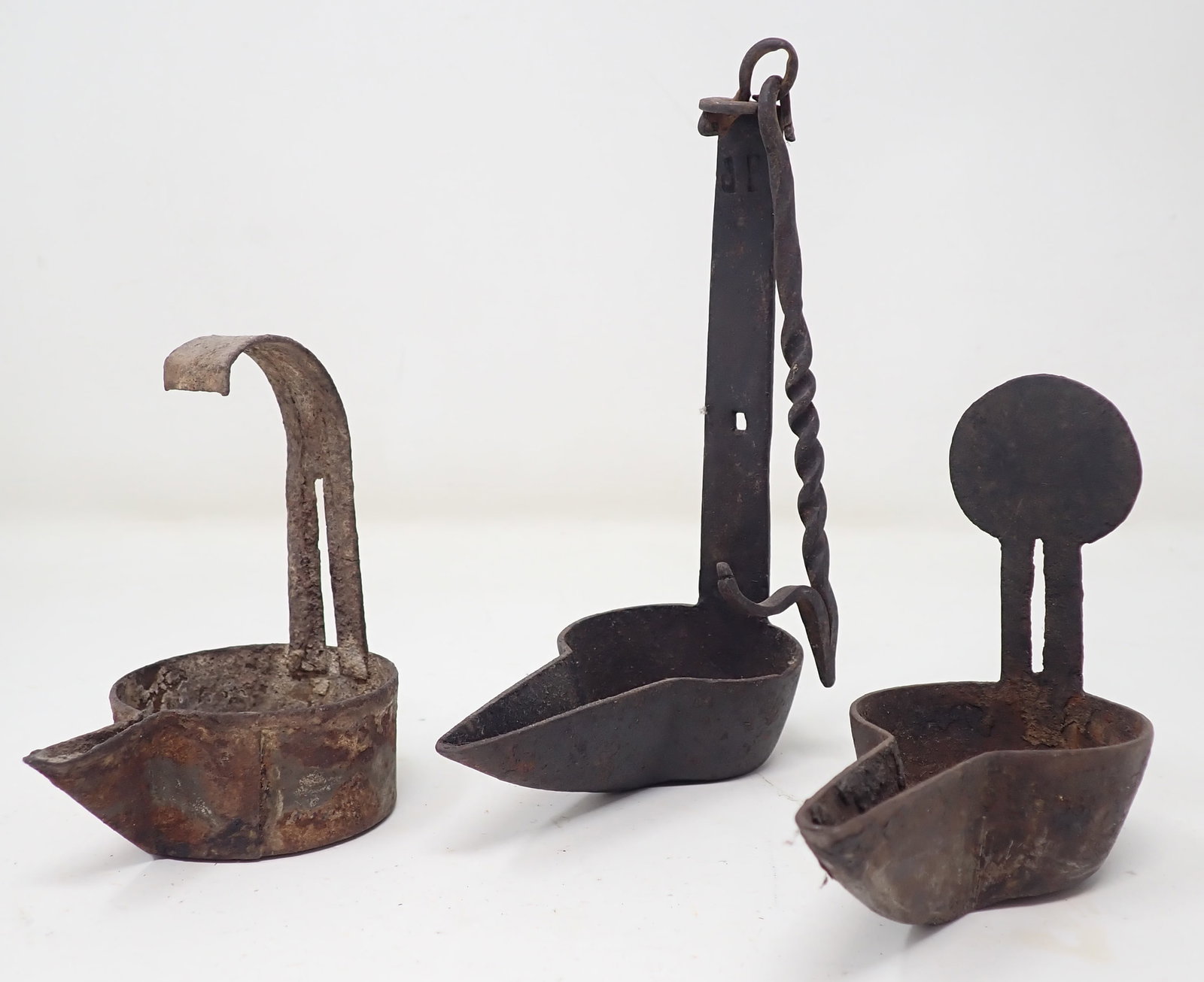 3 Whale Oil Lamps: Tallest is apprx 5 3/8" and is marked JB. Shipping available