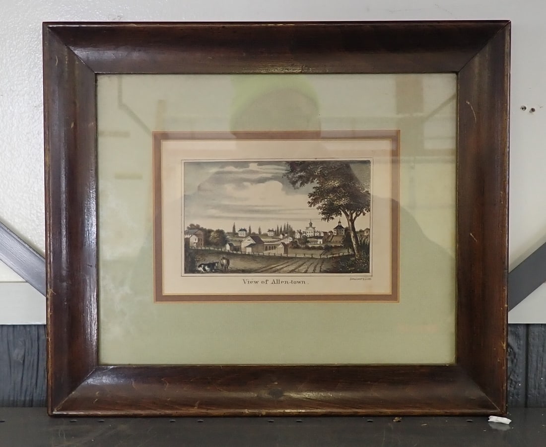 1840-1889 Thomas Sinclair View of Allen-Town Lithograph: Framed lithograph is apprx 12" x 14". Shipping available