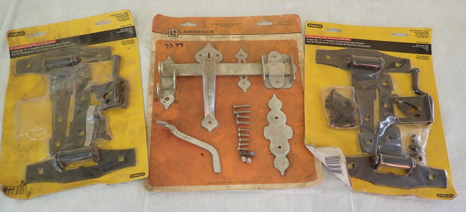 Stanley & Lawrence Gate Latch Hardware: Package on left is missing bolts. Shipping available