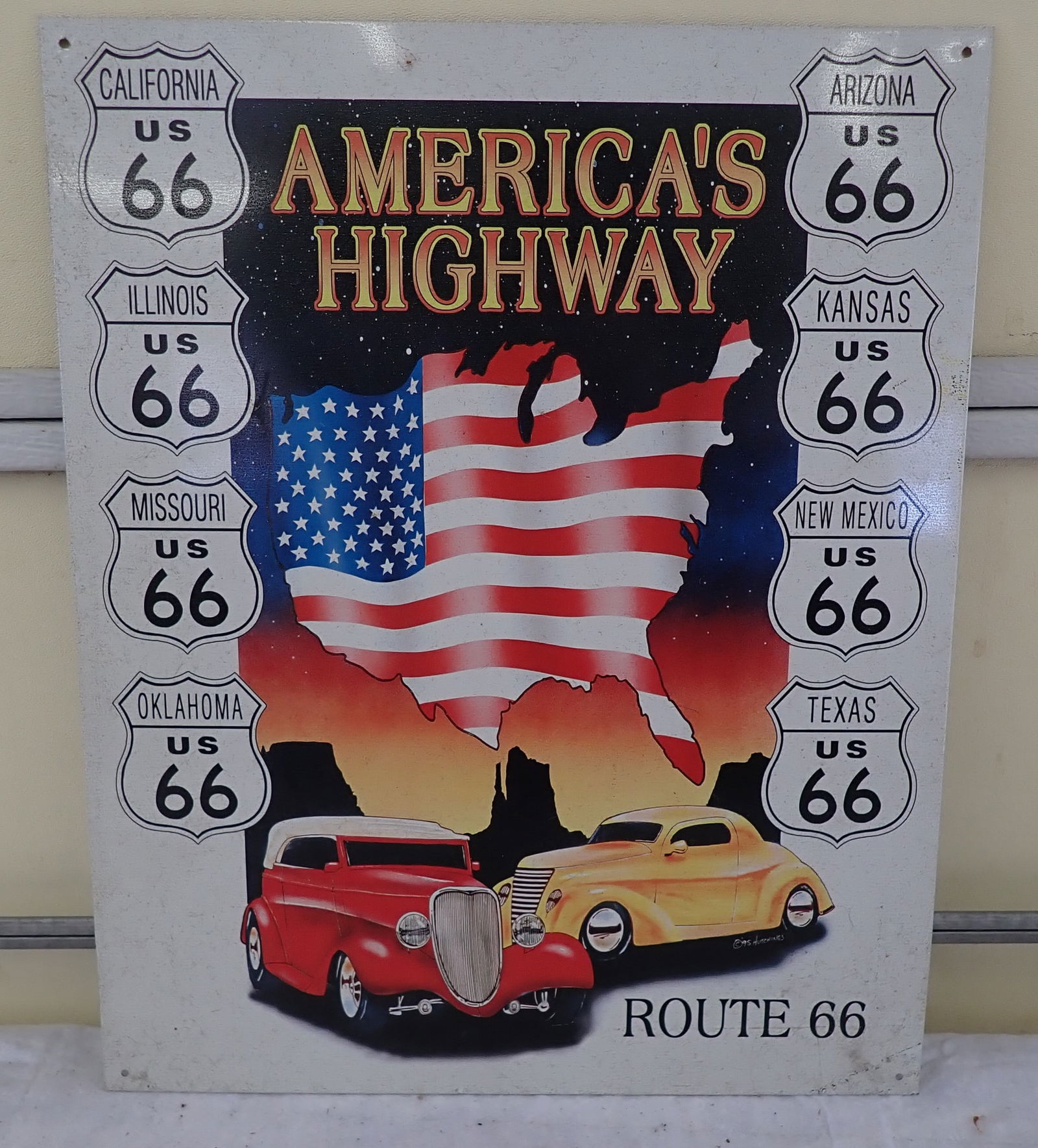 America's Highway Route 66 Tin Sign (1 of 2)