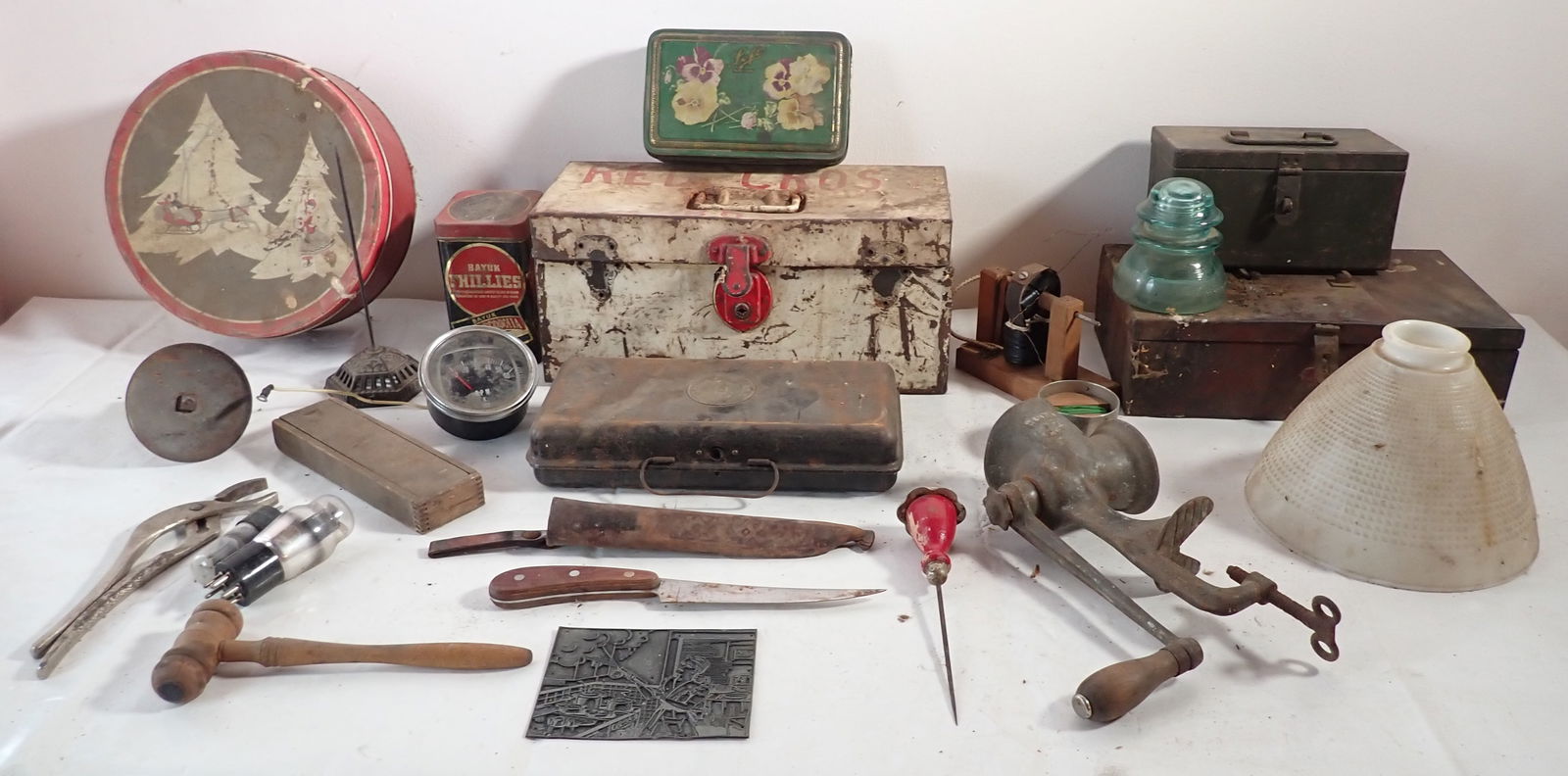 Tins Document Boxes Meat Grinder & Misc (1 of 12)