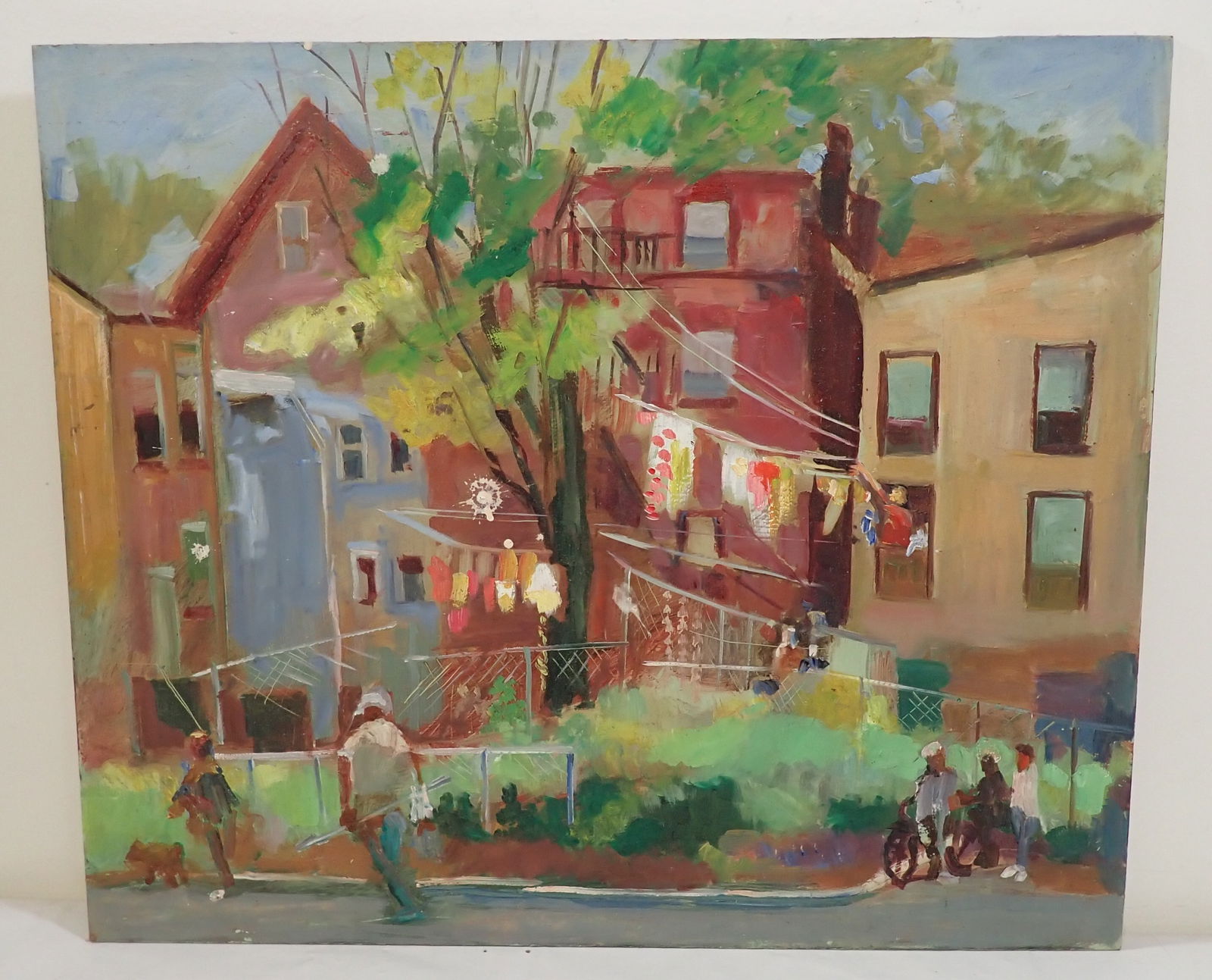 John Reilly Patterson NJ Oil on Board Painting (1 of 3)