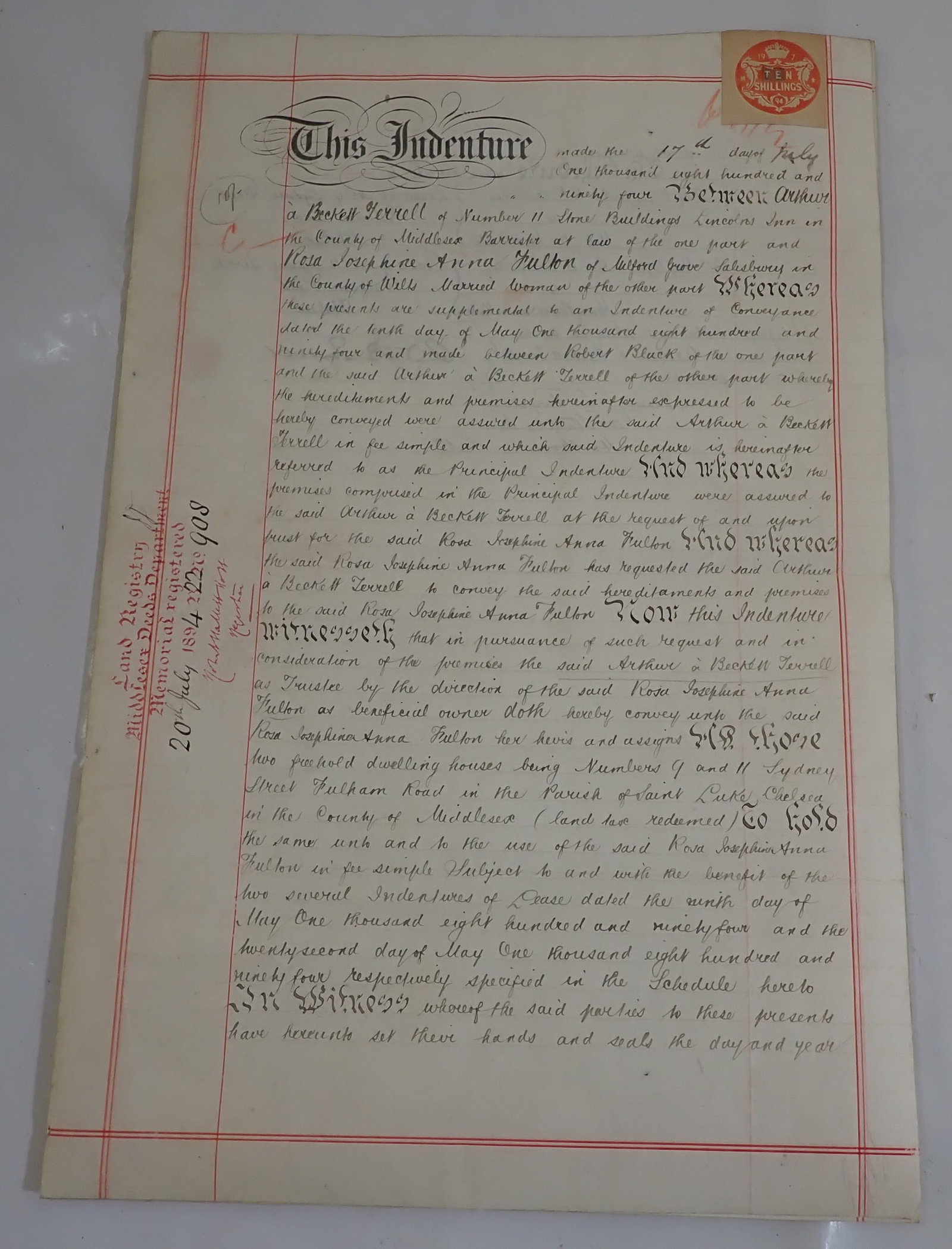 Six 1800's Indentures: Shipping available