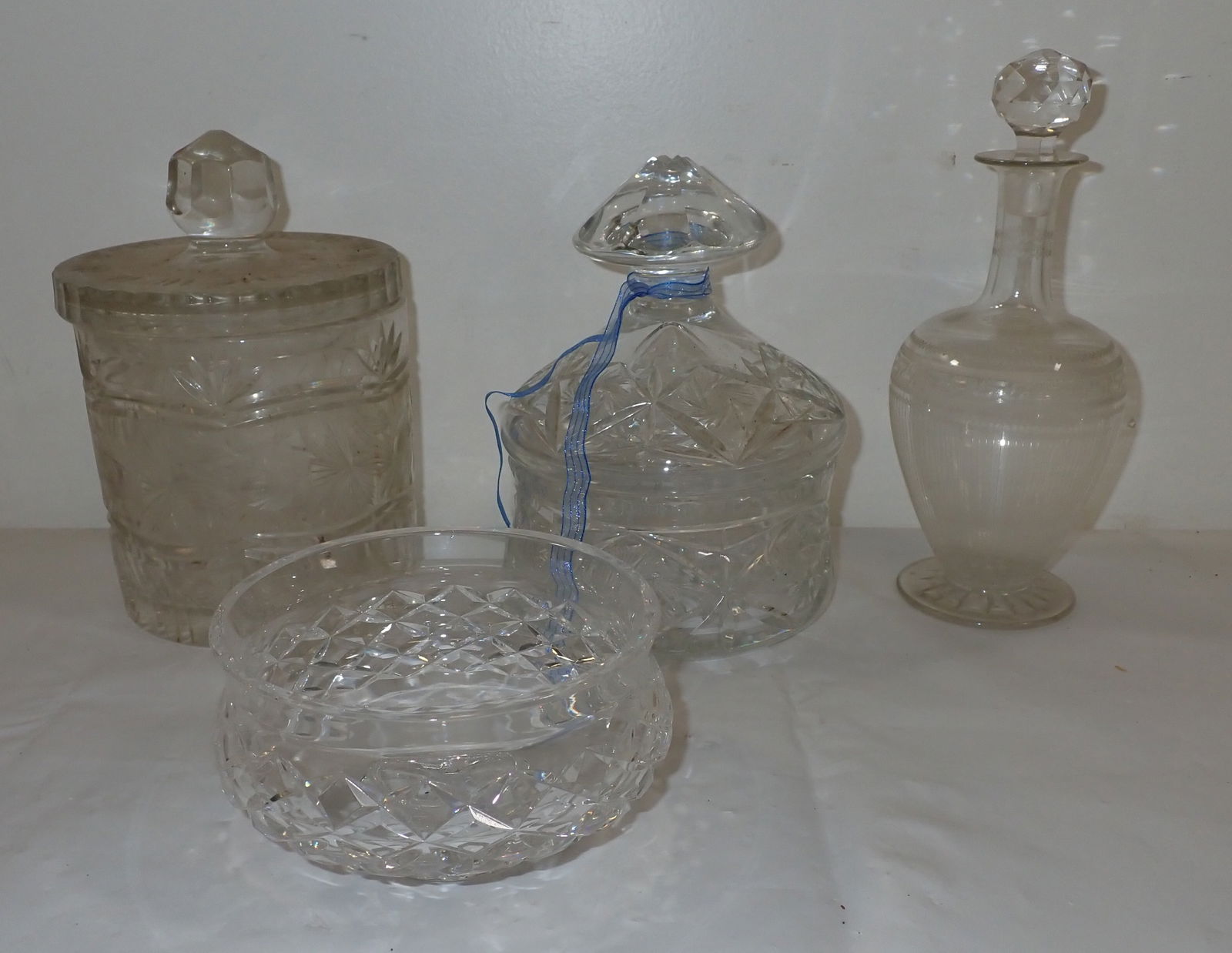 Etched Decanter Canister Crystal Candy Dishes (1 of 6)