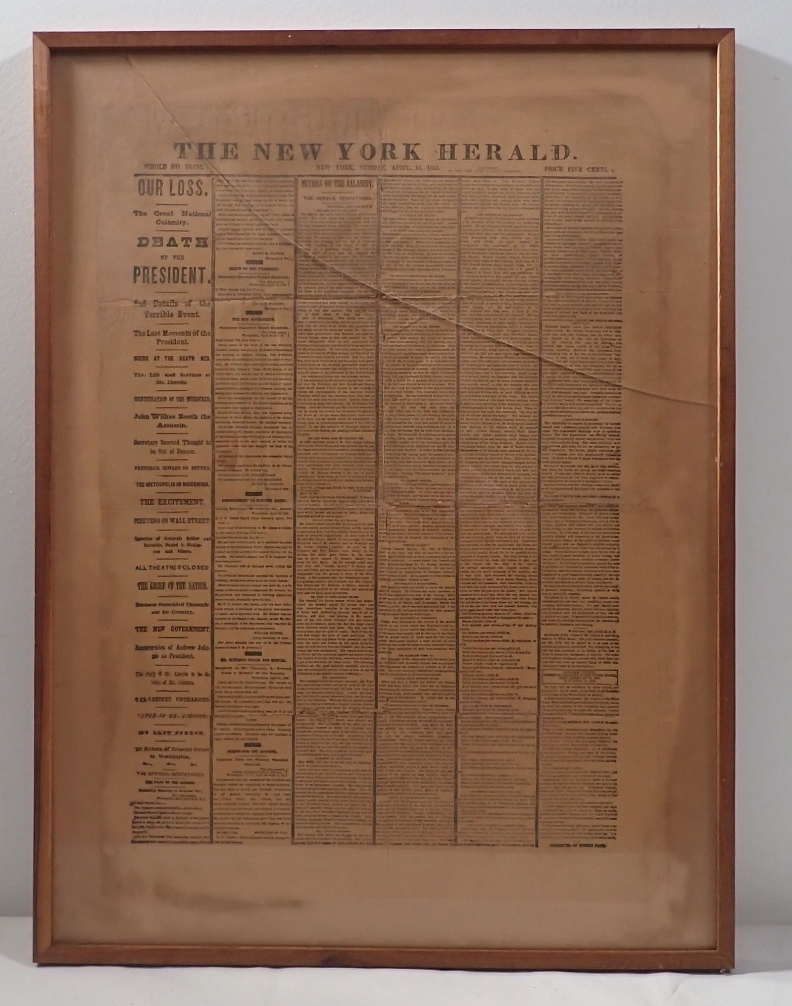 1865 New York Herald President Lincoln Death Newspaper (1 of 13)