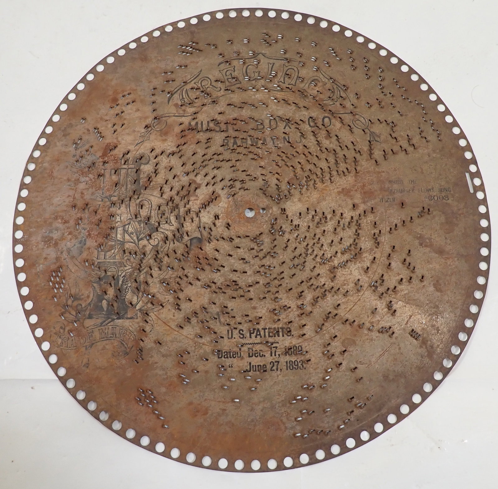 4 Regina Music Box Discs: Approx 15 1/2" in diameter. Shipping available