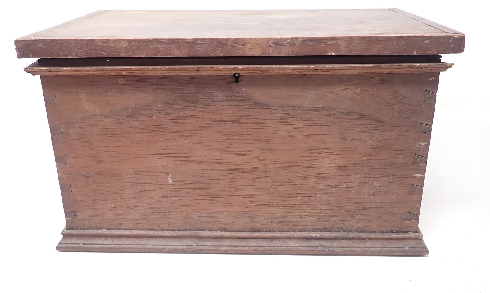 Miniature Dovetailed Blanket Chest: Apprx 7 1/4" x 11 5/8" x 6 1/2" tall. Comes with key. Shipping available