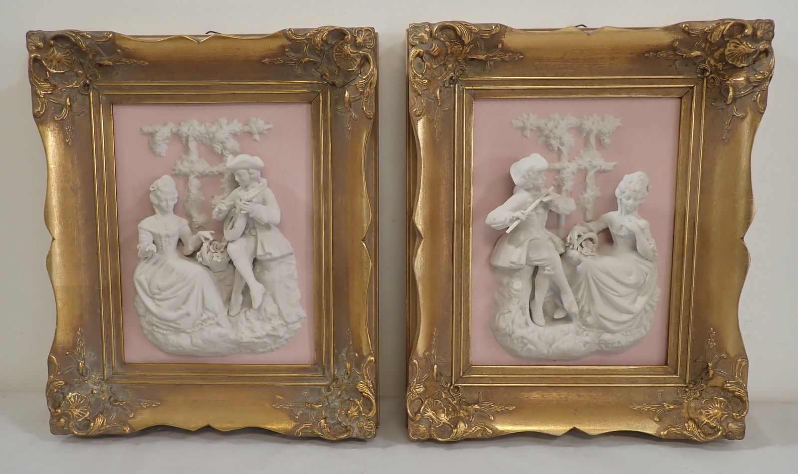Pair of Dresden Relief Bisque Plaques (1 of 6)