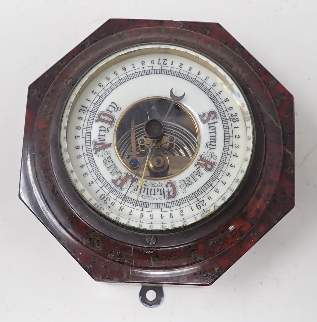 Marble & Brass Barometer: Apprx 5" x 5". Shipping available