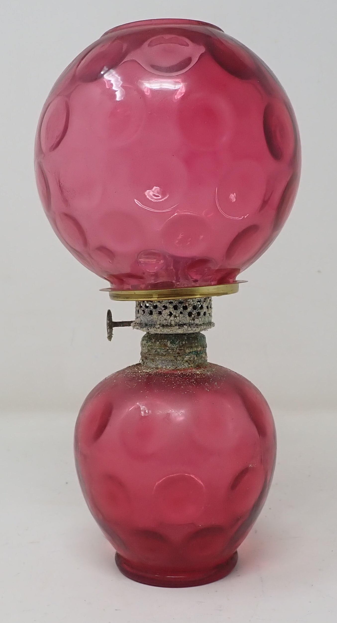 Miniature Fenton Cranberry Oil Lamp (1 of 5)