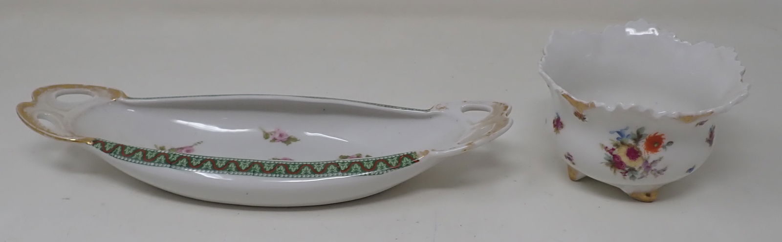 2 Limoges Dishes: Left one is approx 3 1/2" x 10" x 1 1/2". Shipping available