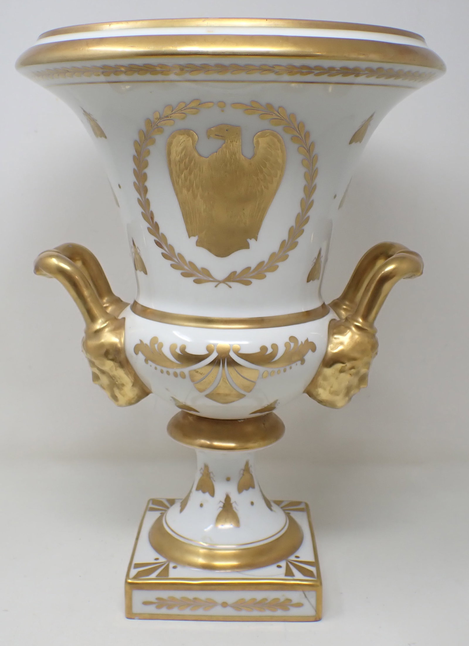 Limoges Urn / Vase with Eagle & Flies: Approx 10 1/2" in diameter and 15" tall. Shipping available.