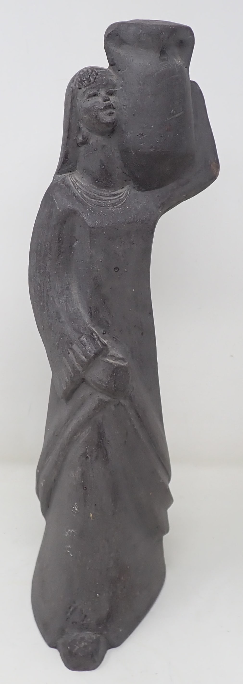 Signed Pottery Virgin Mary Carrying Vessel Sculpture (1 of 5)