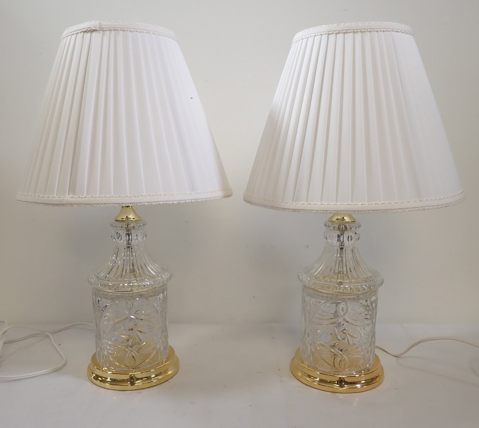 Pair of Polish Crystal Table Lamps: Apprx 23 1/2" tall. No in house shipping !