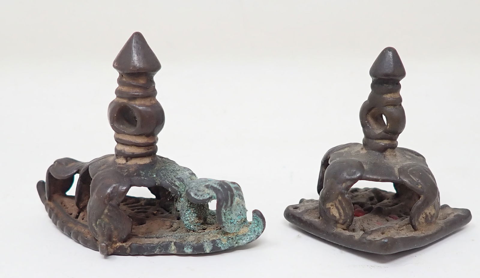 2 Brass Seal Stamps: Left one is approx 1 1/8" x 1 7/8" x 1 5/8" tall. Shipping available