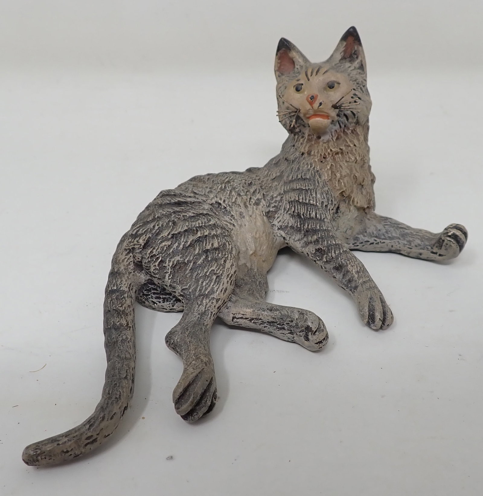 Painted Brass Cat: Apprx 4" long and 2" tall. Shipping available