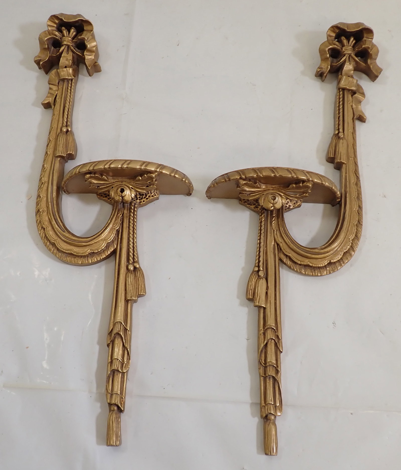 Gold Gilt Wall Shelves: Approx 8" x 23" x 3 3/4" deep. Shipping available