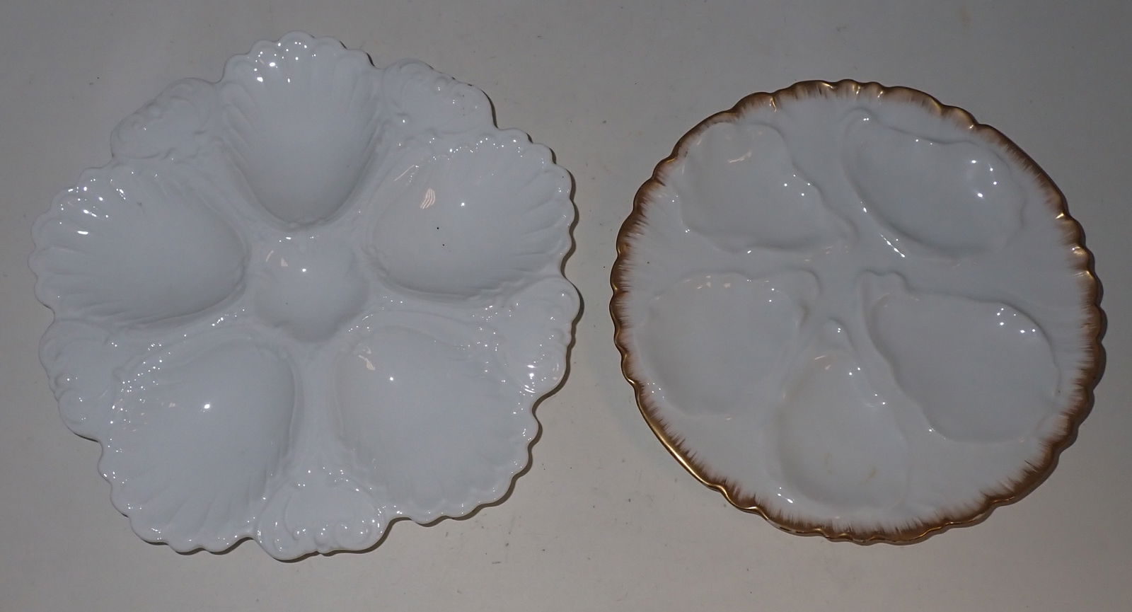 Oyster Plates incl Limoges: Limoges ( on right) is apprx 7 1/2" in diameter. Shipping available