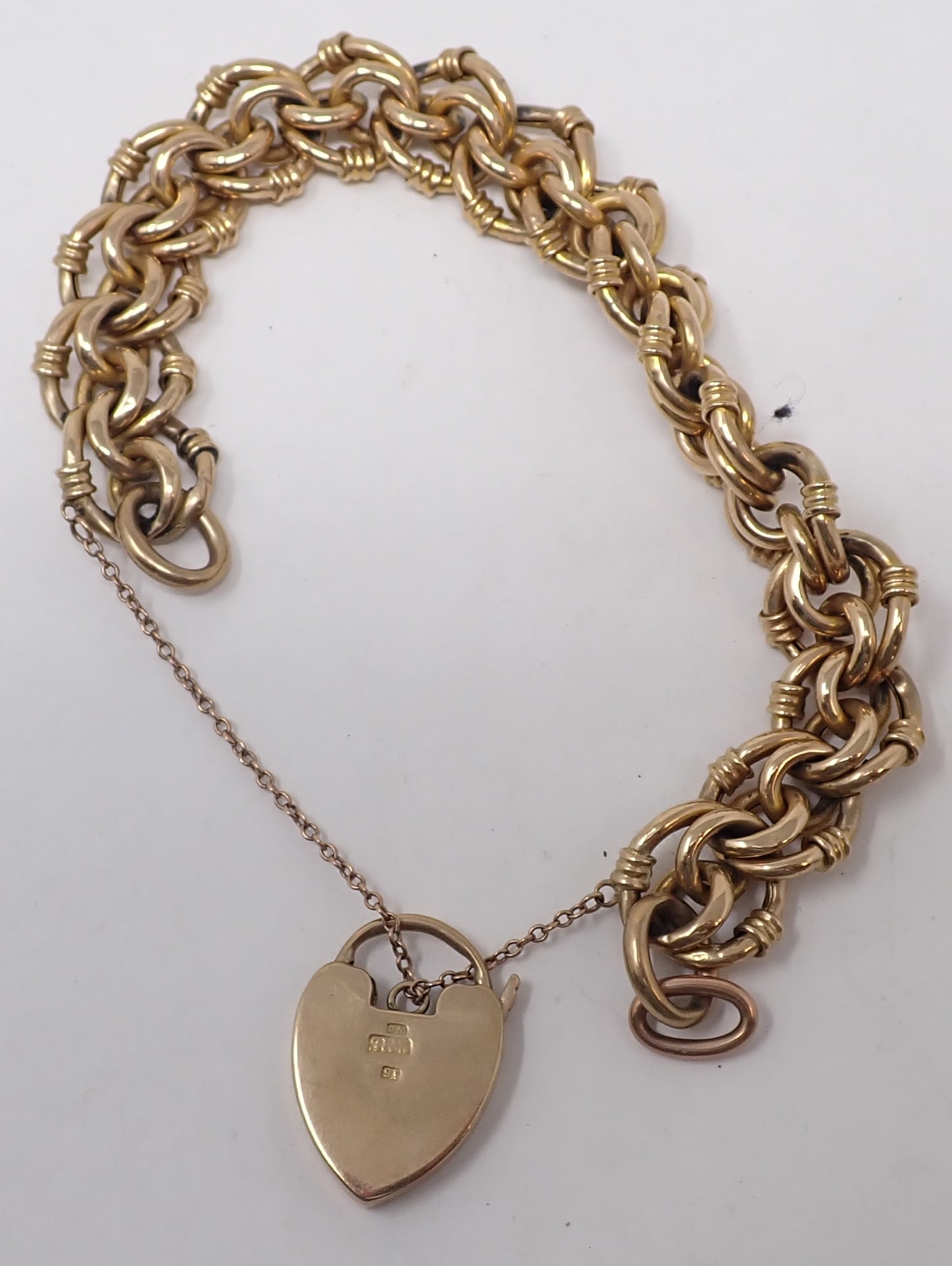 Bracelet w/ Lock Marked 9C: Lock is apprx 3/4" x 1 1/8". Shipping available