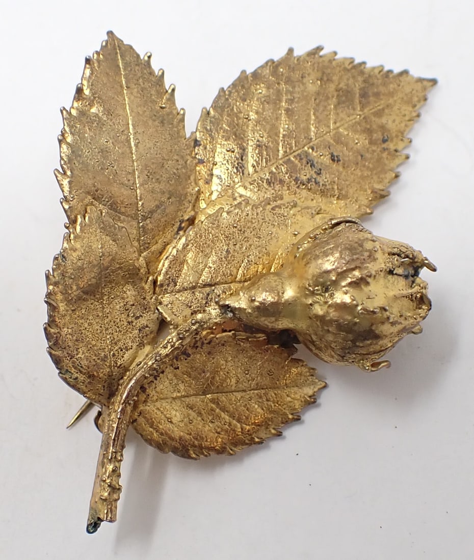 Eggert Denmark Sterling Silver Leaf Brooch (1 of 3)