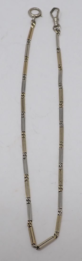 Two Tone 14k Gold Watch Fob Chain (1 of 4)