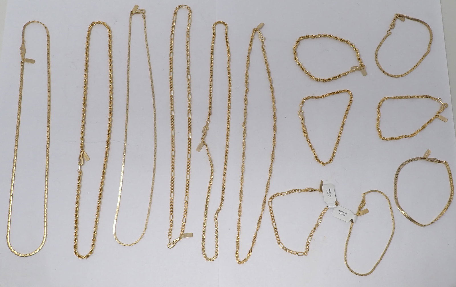 Gold Plated Necklaces & Bracelets: Necklaces are approx 17". Shipping available