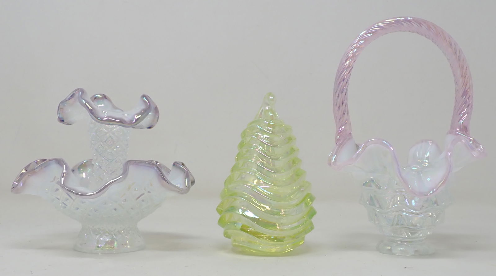 Fenton Basket Epergne & Pear Trinket Jar (1 of 3)