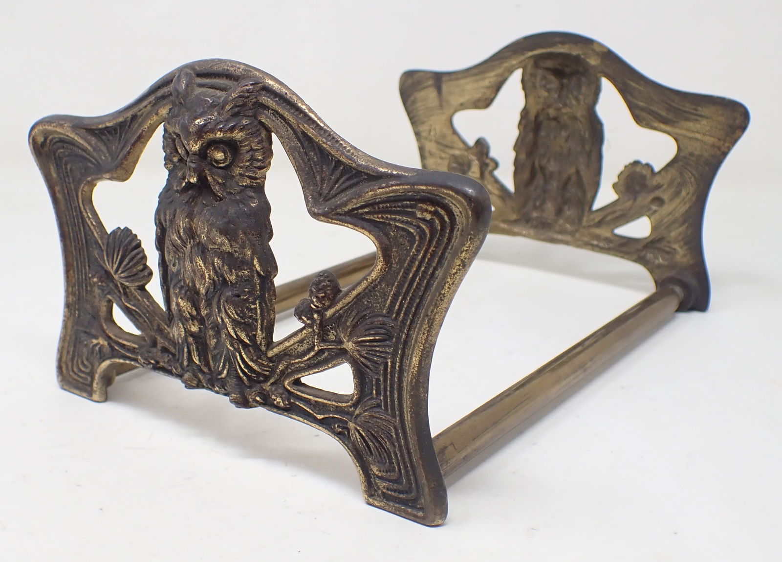 Art Nouveau Style Bookrack w/ Owls (1 of 5)