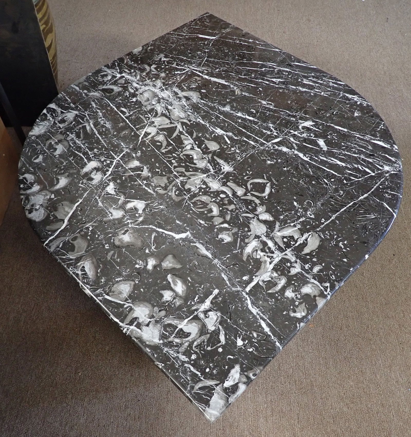 Italian Black Marble Teardrop Coffee Table (1 of 5)