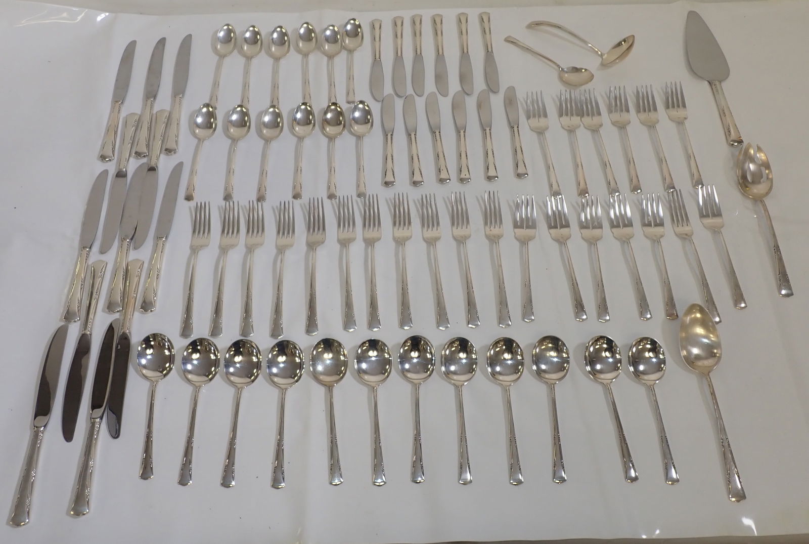 Gorham Sterling Silver Greenbriar Flatware Set 78pcs (1 of 10)