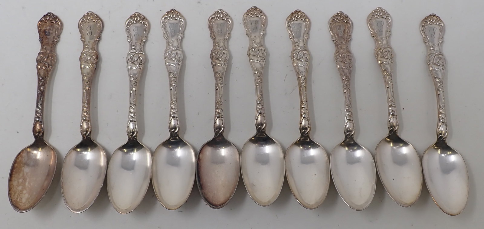 1835 R Wallace Spoons: Approx 5 7/8" long. Total weight is approx 335 grams. Shipping available