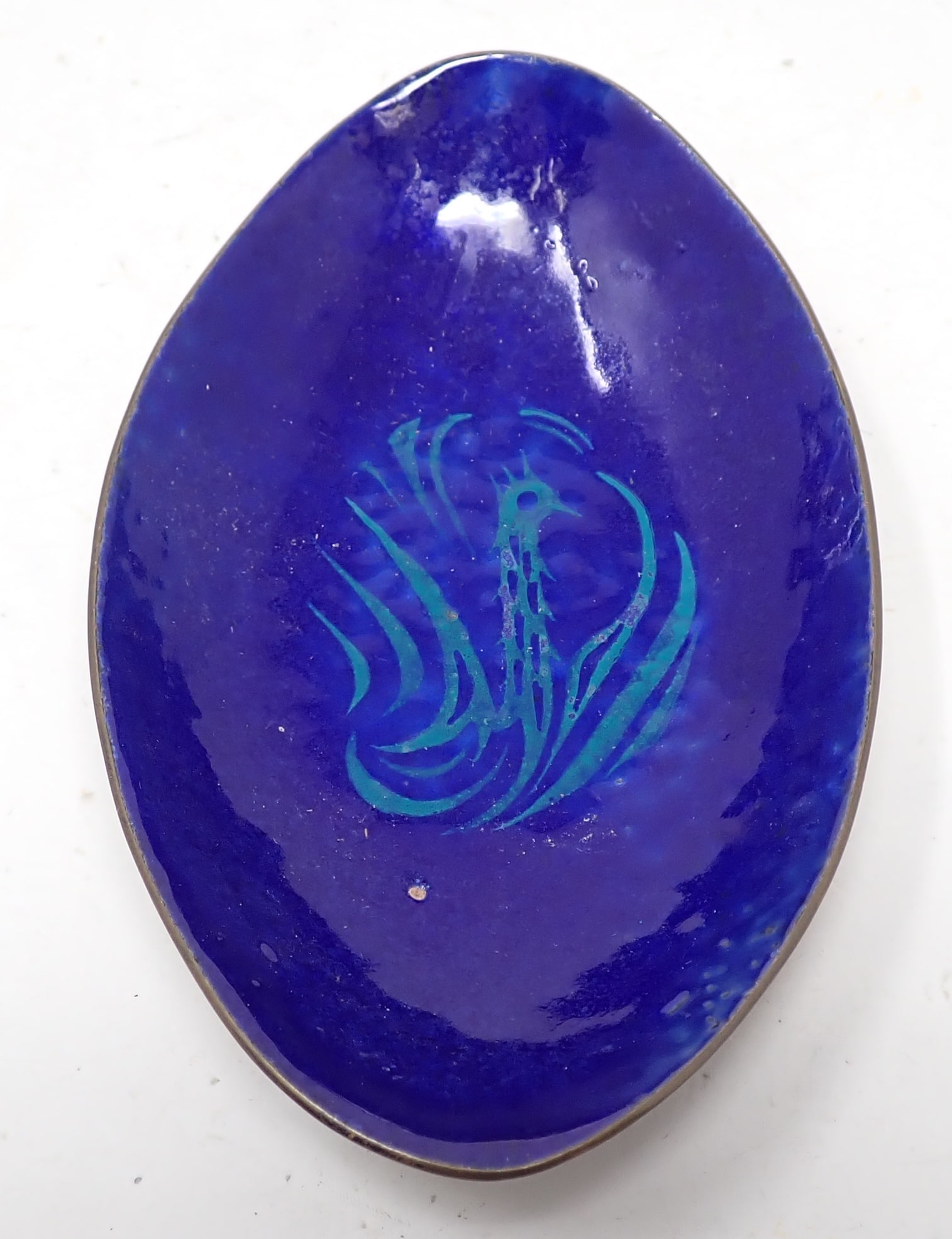 Enameled Hammered Copper Dish (1 of 2)