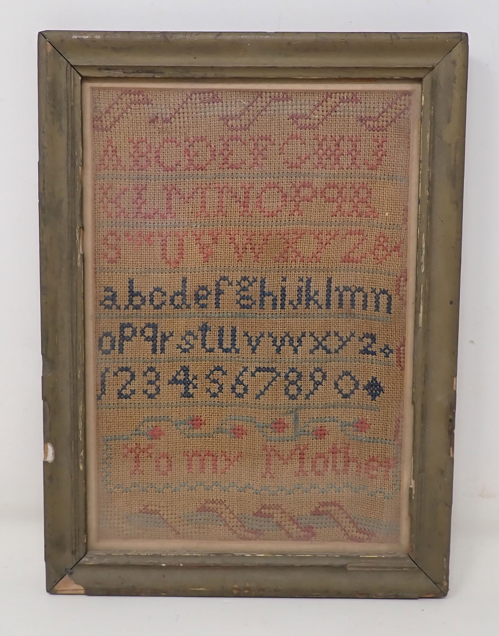 To My Mother Sampler: Approx 7 1/2" x 10 1/4". Shipping available