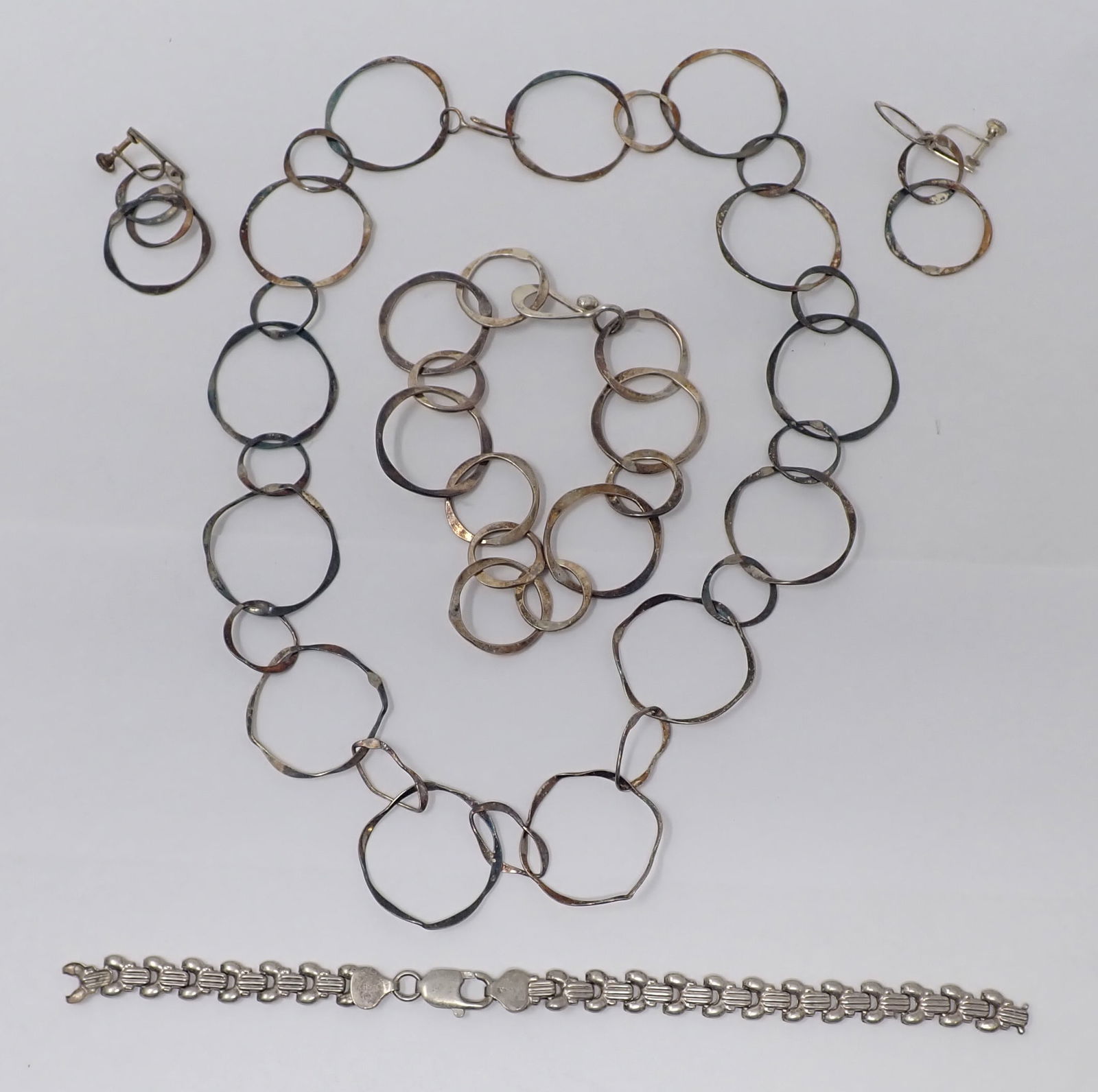 Sterling Silver Bracelets Necklace & Earrings (1 of 3)