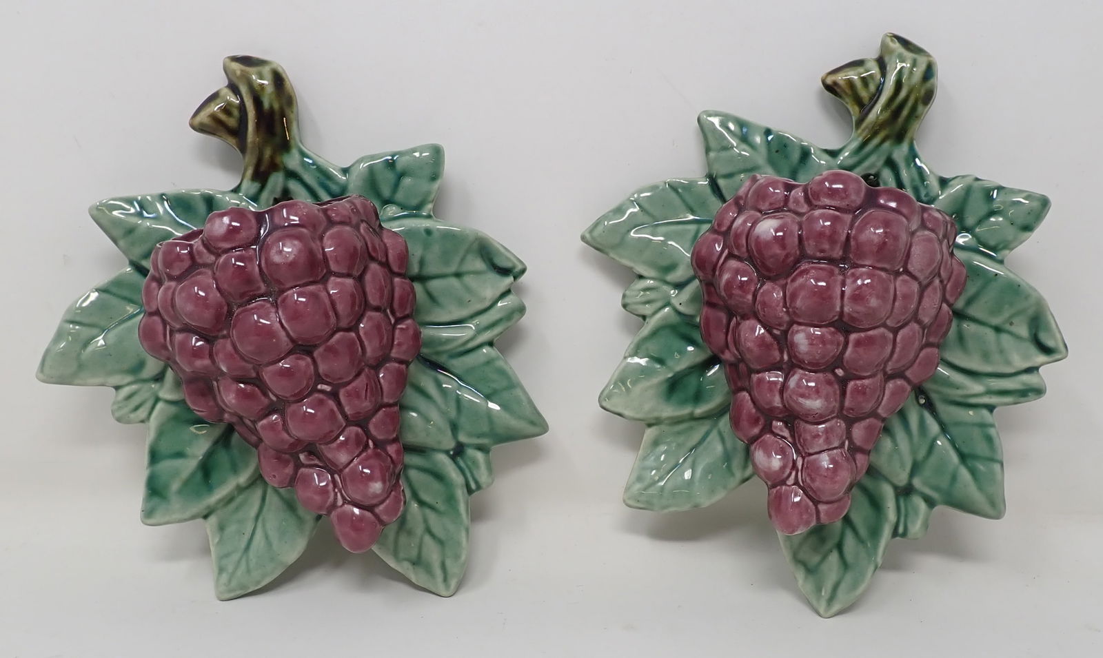 Majolica Grape Wall Pockets (1 of 3)